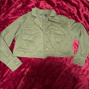 Torrid Olive Green Cropped Utility Jacket